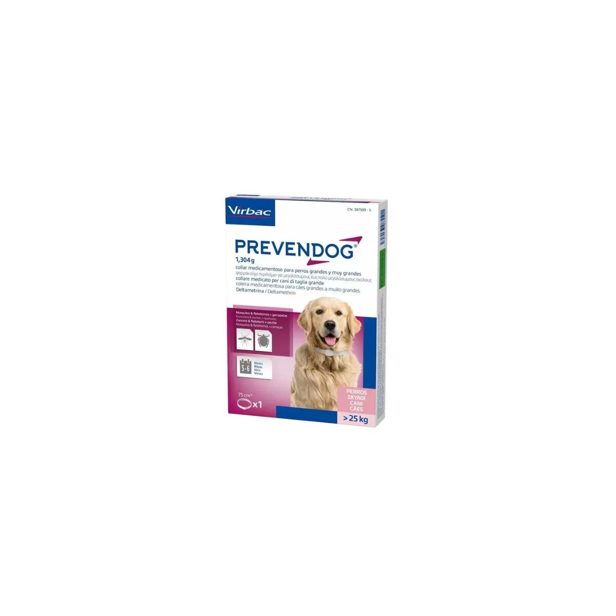 virbac prevendog collare antiparassitario per cani oltre 25kg 75cm