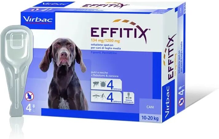 virbac effitix antiparassitario spot on per cani 4 pipette 10-20kg