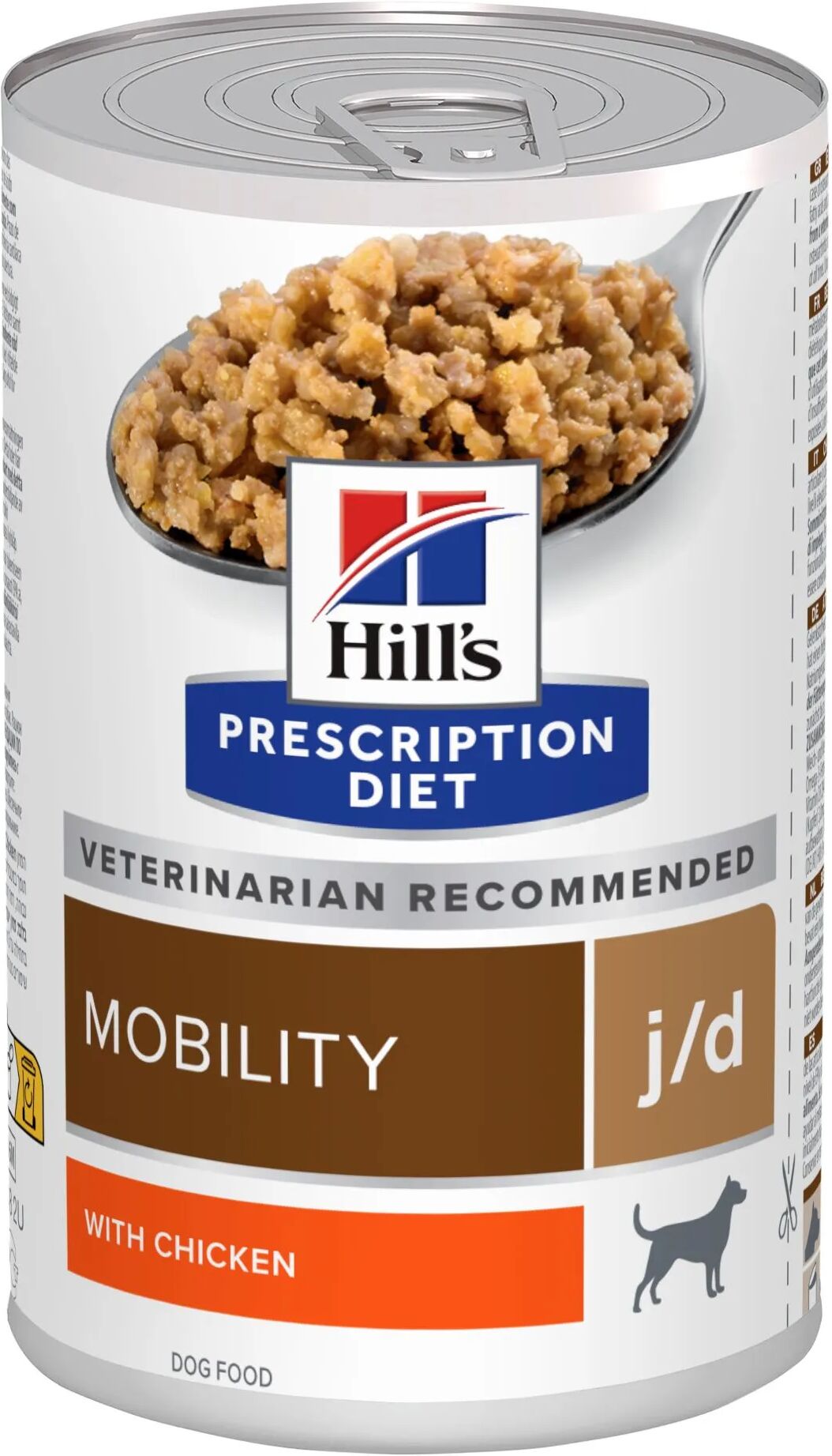 hills hill's prescription diet j/d mobility alimento umido per cani con pollo 370g