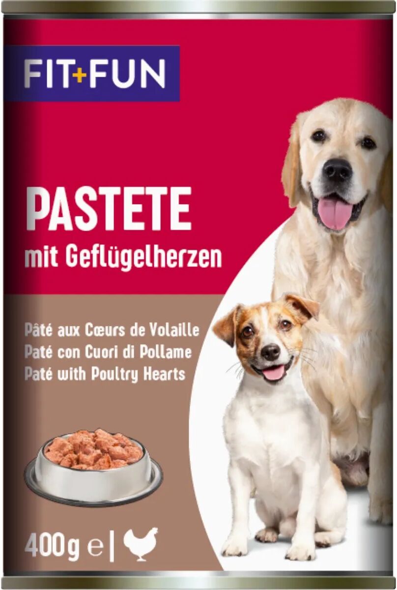 fit and fun fit+fun dog paté lattina 400g cuori di pollame