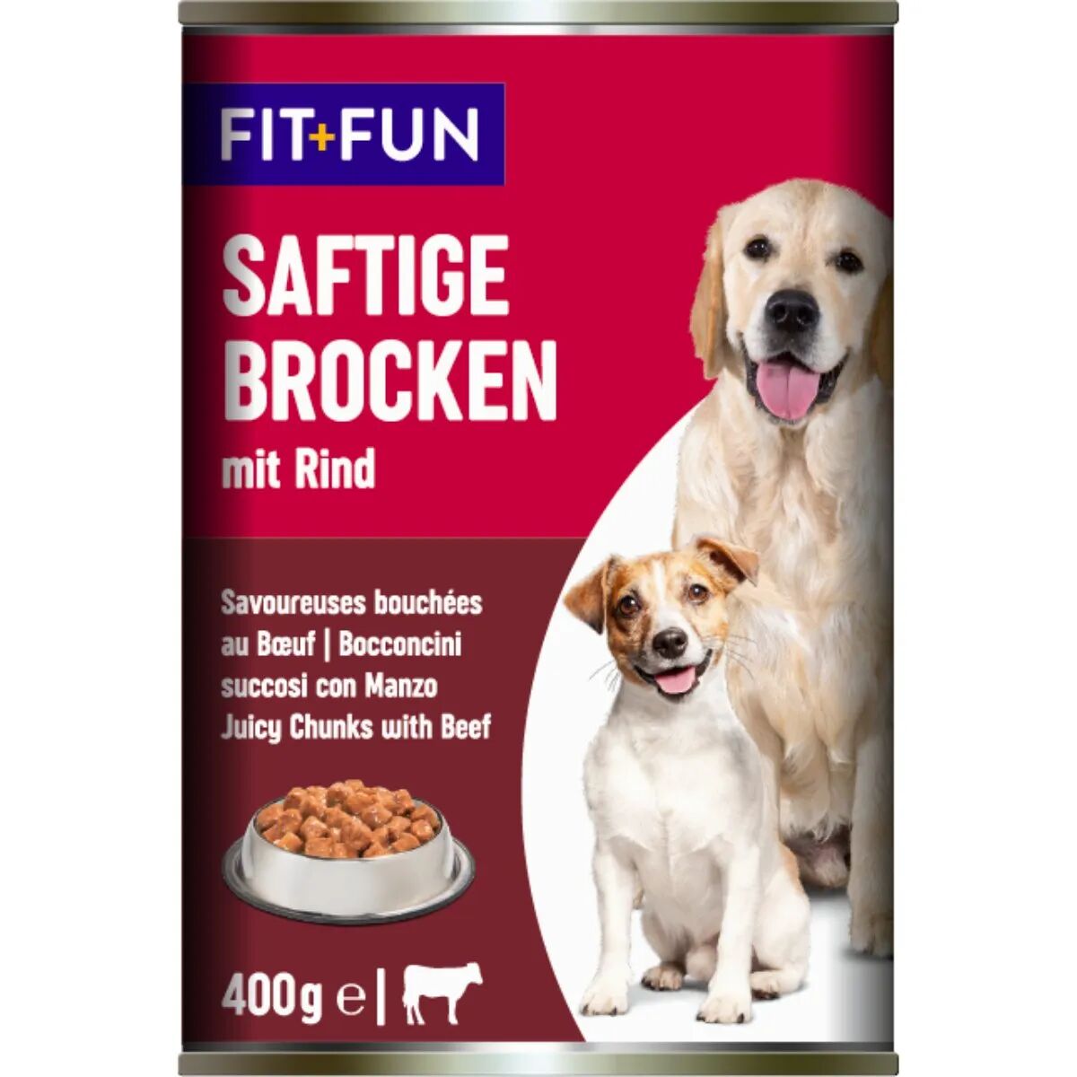 fit and fun fit+fun dog lattina 400g manzo