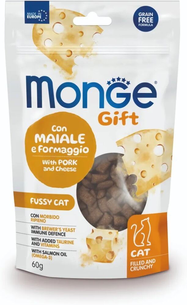 monge gift per gatti con maiale e formaggio 60gr