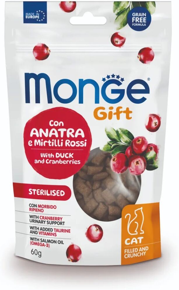 monge gift sterilised con anatra e mirilli rossi 60gr