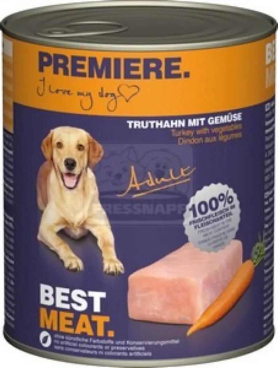 premiere best meat dog lattina 800g tacchino con verdure