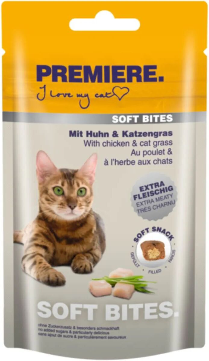 premiere snack cat soft bites 40g pollo/erba gatta