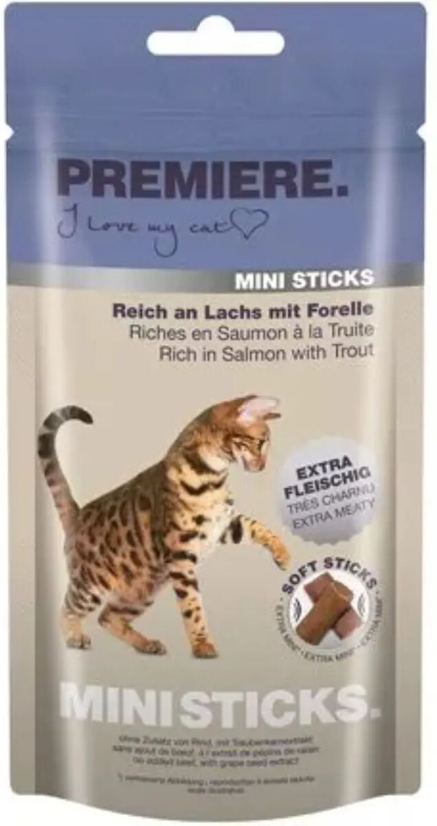 premiere cat stick mini adult 50g salmone/trota