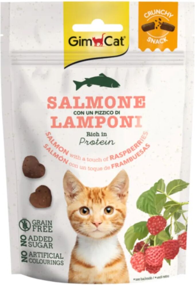 gimcat snack cat crunchy 50g salmone/lamponi