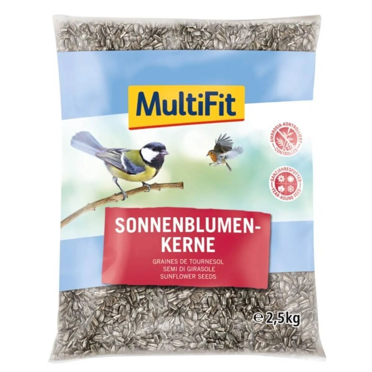 multifit alimento per uccelli semi di girasole 2.5kg