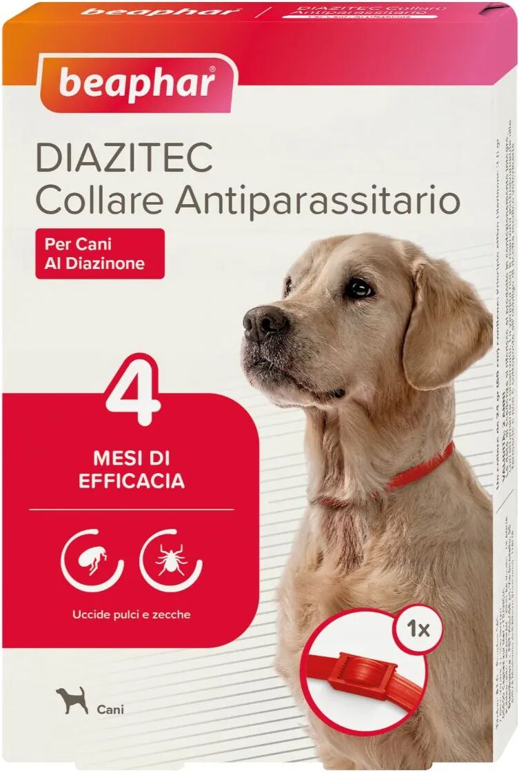 beaphar diazitec collare antiparassitario per cane rosso 60cm