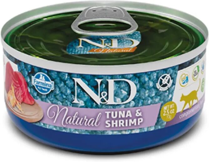 n&d natural cat lattina multipack 30x70g tonno con gamberetti