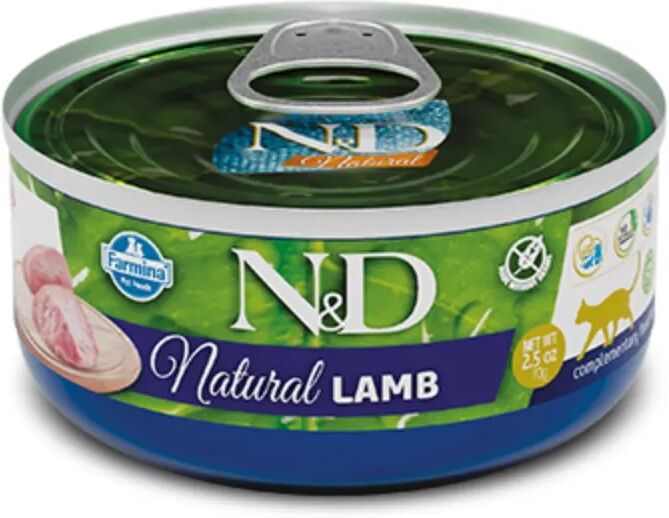 n&d natural cat lattina multipack 30x70g agnello