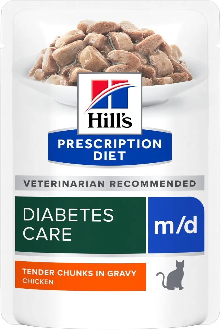 hills hill's prescription diet m/d multipack alimento per gatti al pollo 12x85g