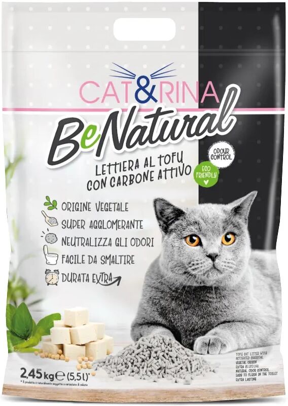 catrina cat&rina benatural lettiera per gatti al tofu carboni attivi 5.5.l