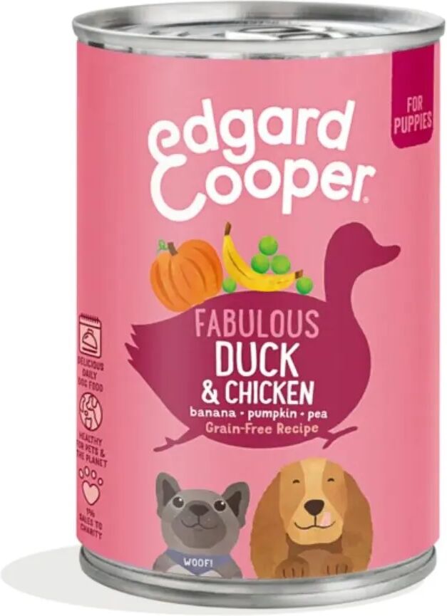 edgard cooper edgard & cooper puppy lattina 400g anatra e pollo