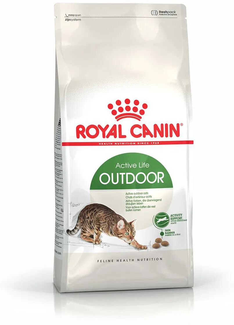 royal canin cat outdoor alimento completo secco per gatti adulti che vivono all'aperto 400g