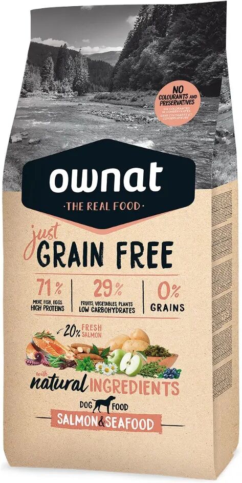 ownat dog just grain free salmone&frutti di mare 3kg