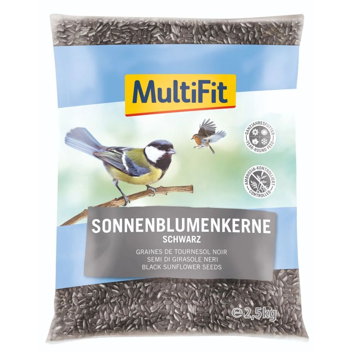 multifit alimento uccelli semi girasole neri 2.5kg