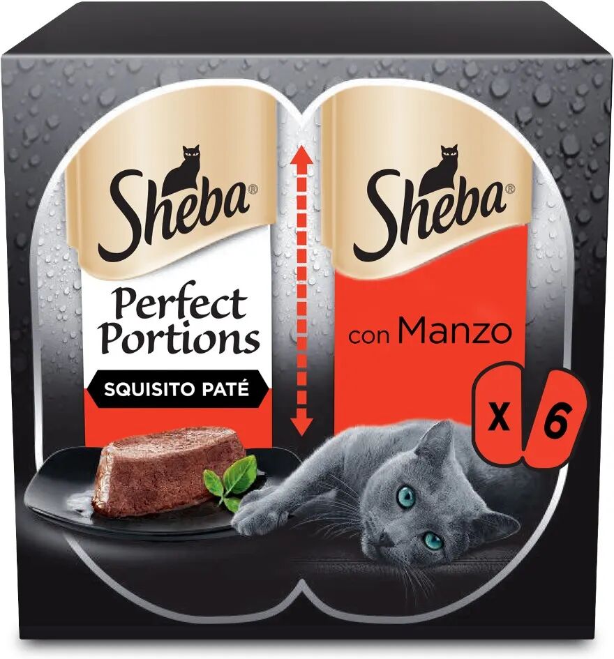 sheba perfect portions cat vaschetta multipack 6x37.5g manzo