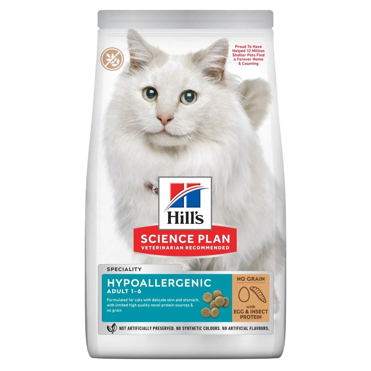 hills hill's science plan hypoallergenic adult alimento secco per gatti con uova e proteine degli insetti 1.5kg