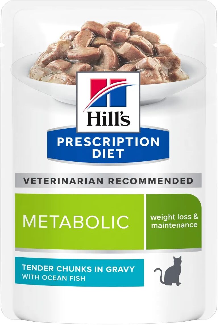 hills hill's prescription diet metabolic alimento per gatti con pesce oceanico 85g