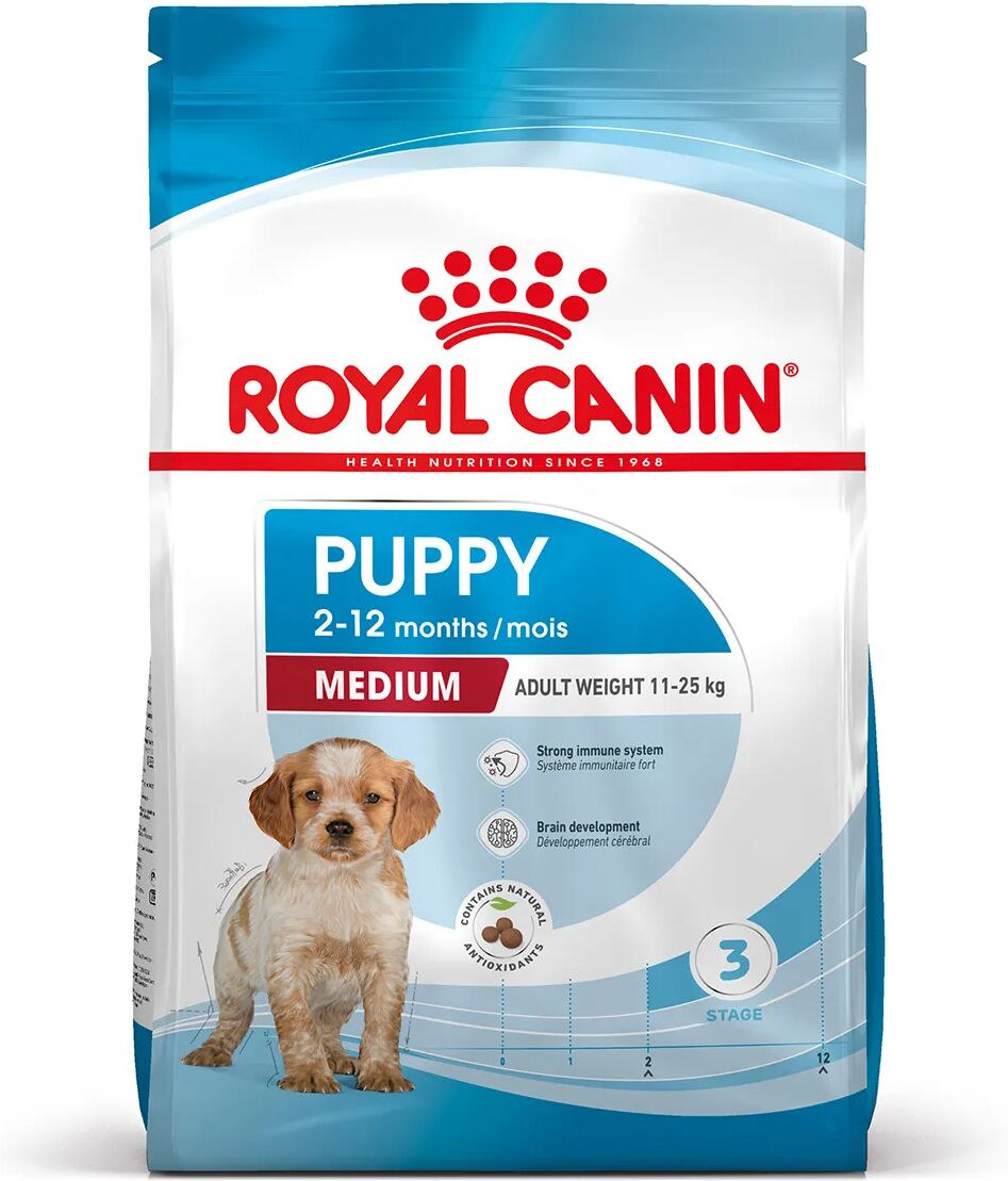 royal canin medium puppy alimento completo per cuccioli di taglia media fino a 12 mesi di età 15kg