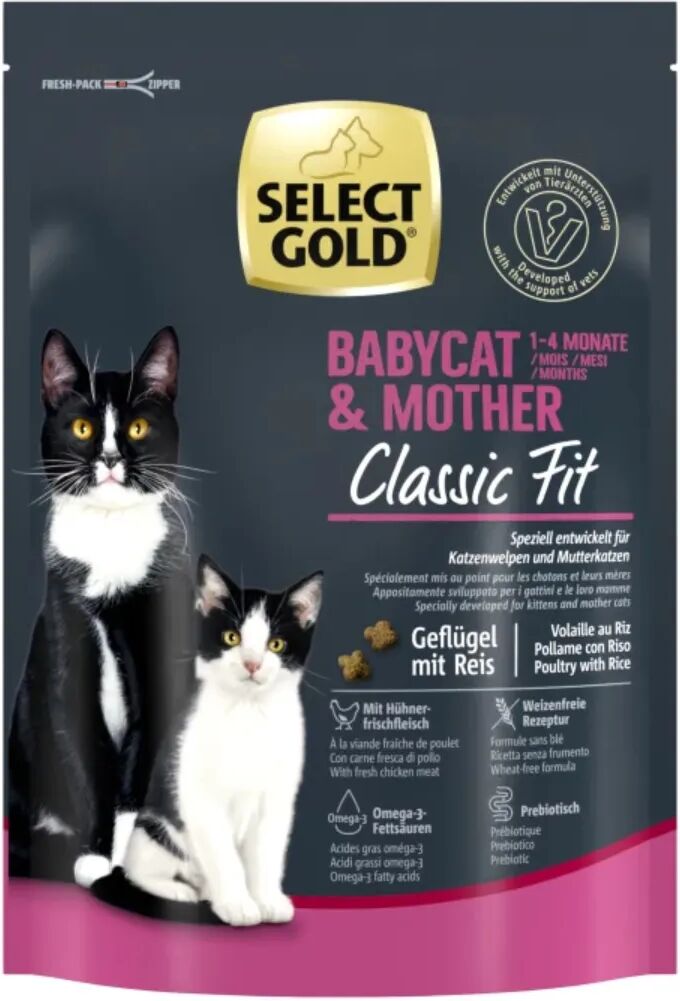 select gold babycat&mother classic fit con pollame e riso 300g