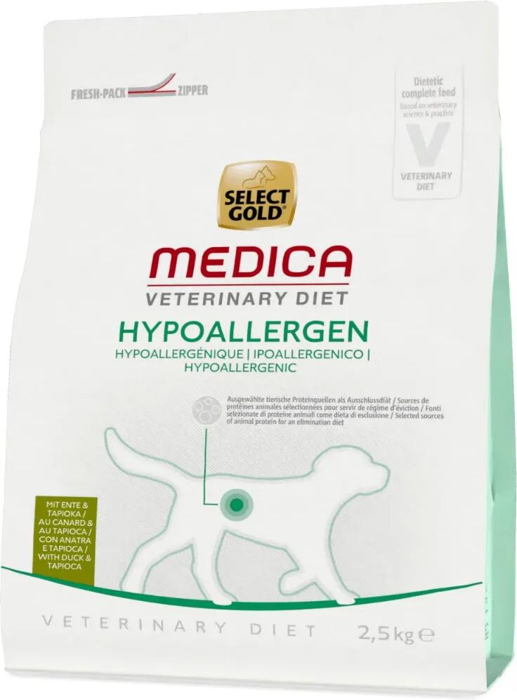 select gold medica dog hypoallergenic anatra 2.5kg