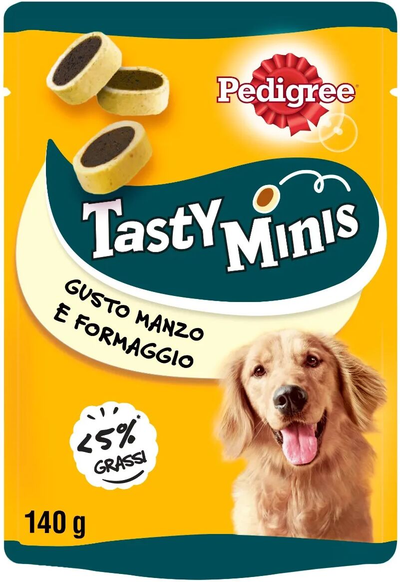 pedigree snack tasty bites con formaggio e manzo 140g