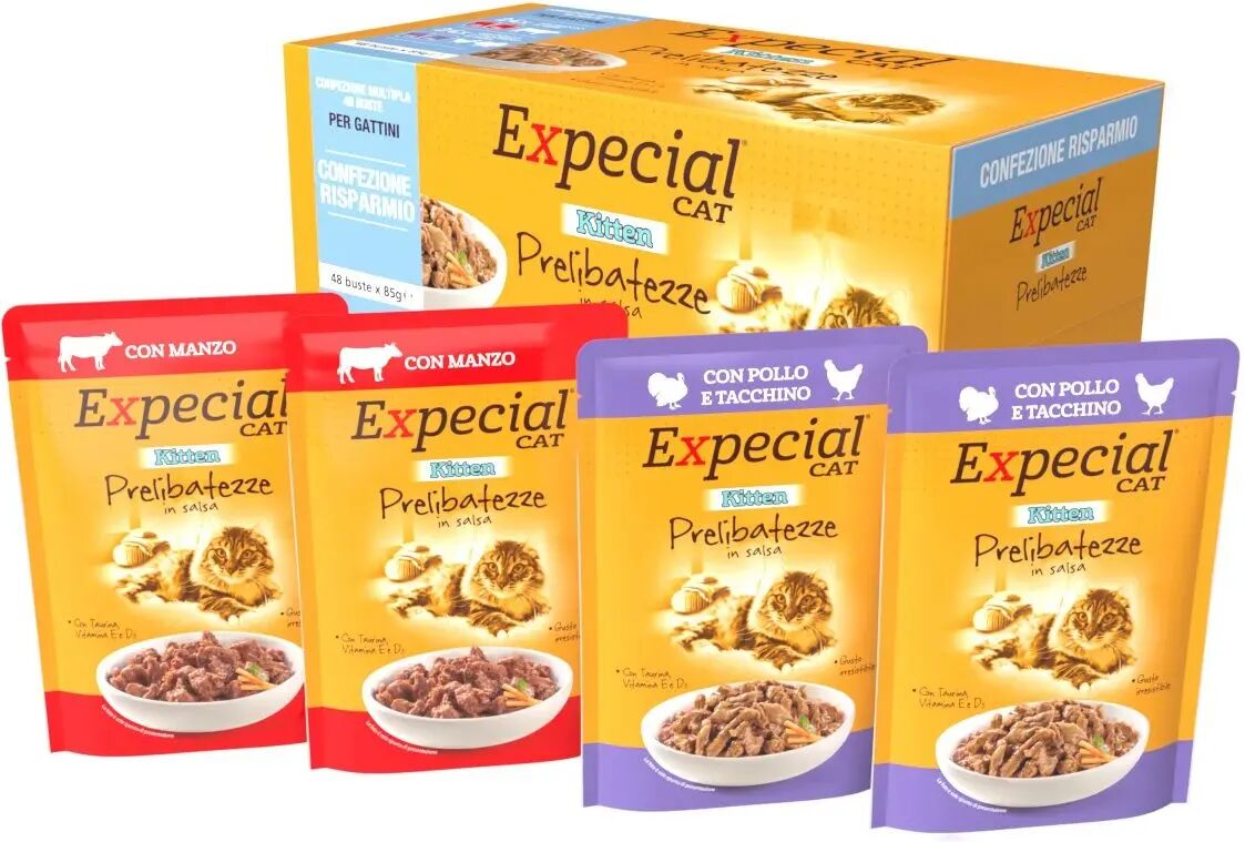 expecial kitten prelibatezze busta multipack 48x85g mix carne