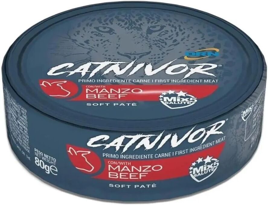 catnivor cat lattina multipack 24x80g manzo