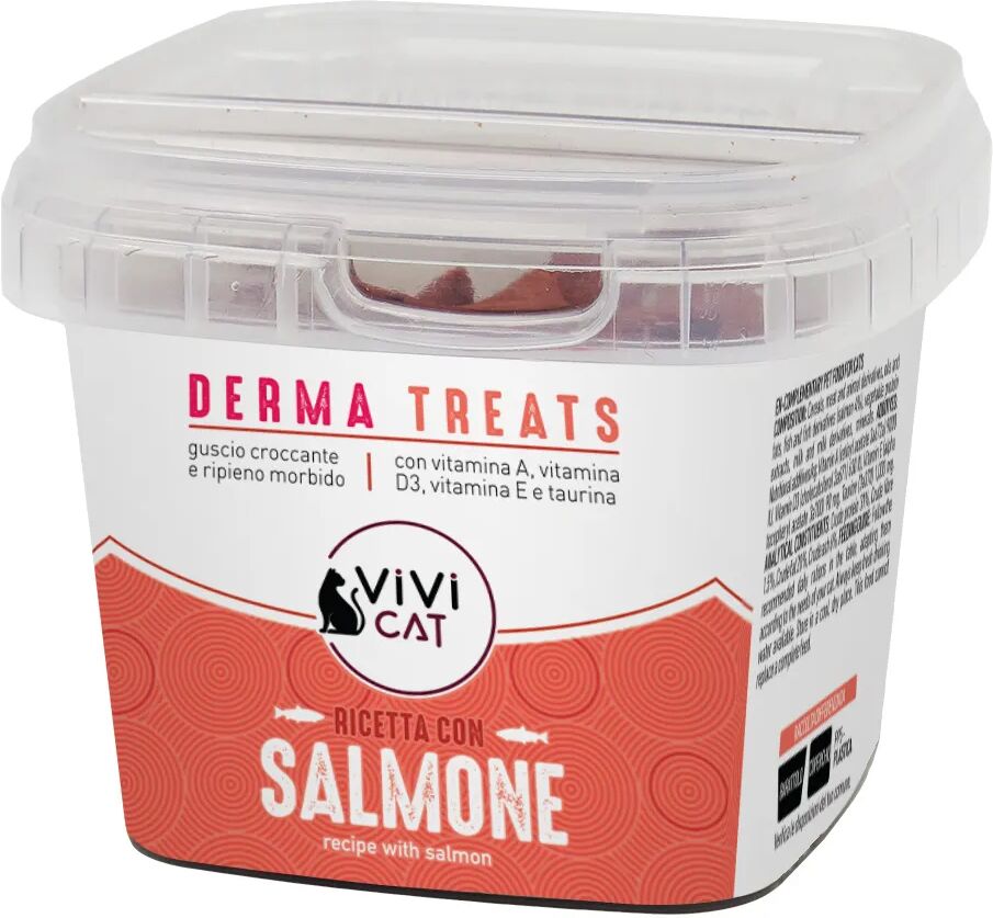 vivi cat snack derma treats salmone 75g