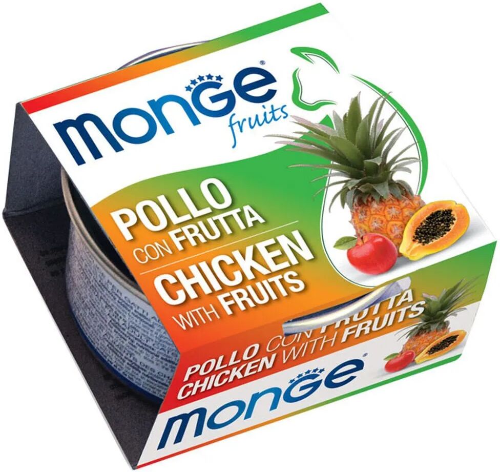 monge fruits cat lattina multipack 24x80g pollo e frutta