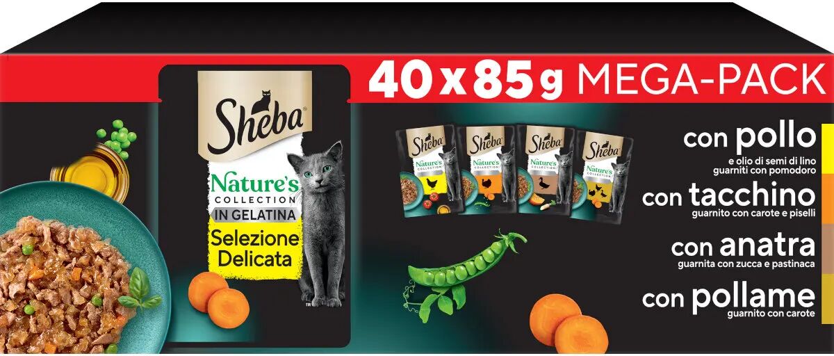 sheba nature’s collection cat busta multipack 40x85g mix carne