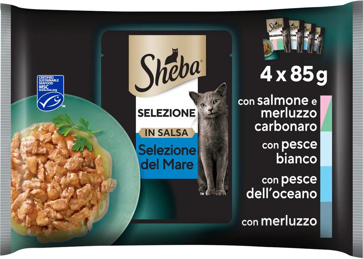 sheba selezione cat busta multipack 4x85g mix pesce