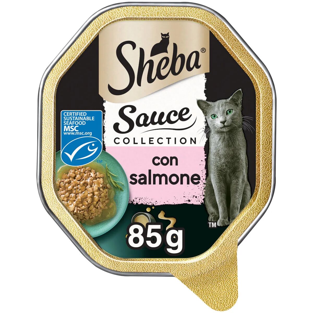 sheba sauce collection cat vaschetta multipack 22x85g salmone