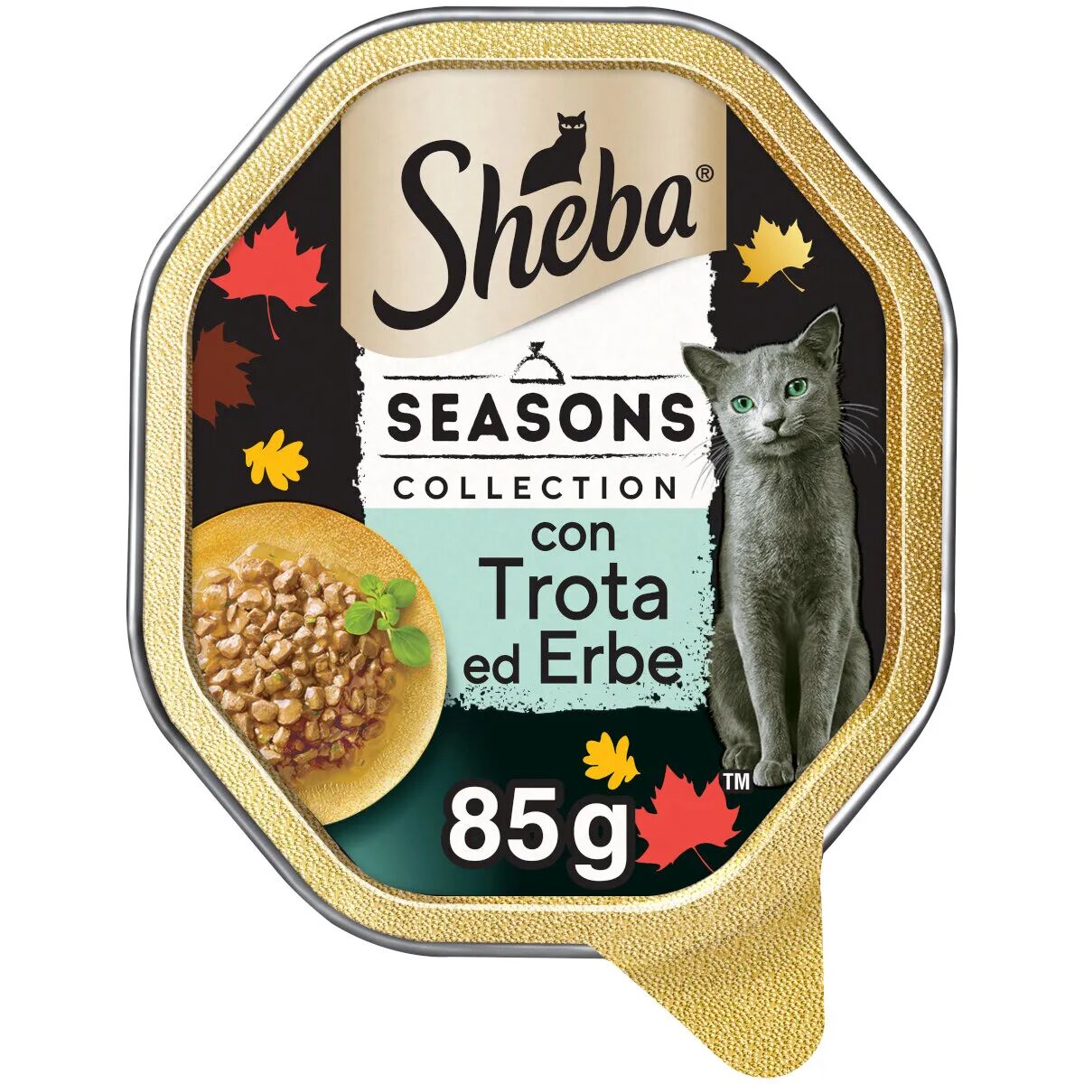 sheba season collection cat vaschetta multipack 22x85g trota ed erbe