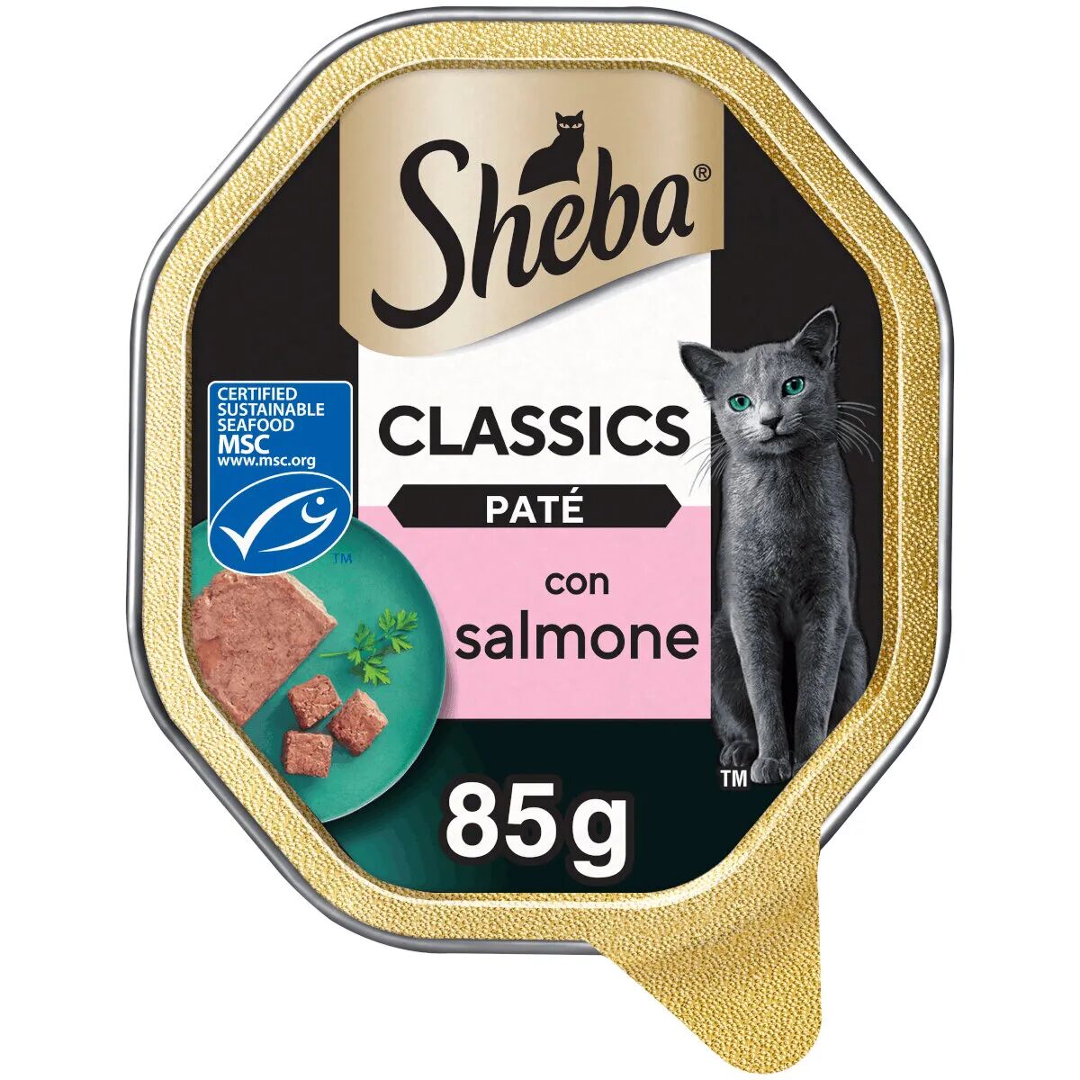 sheba classics cat vaschetta multipack 22x85g salmone