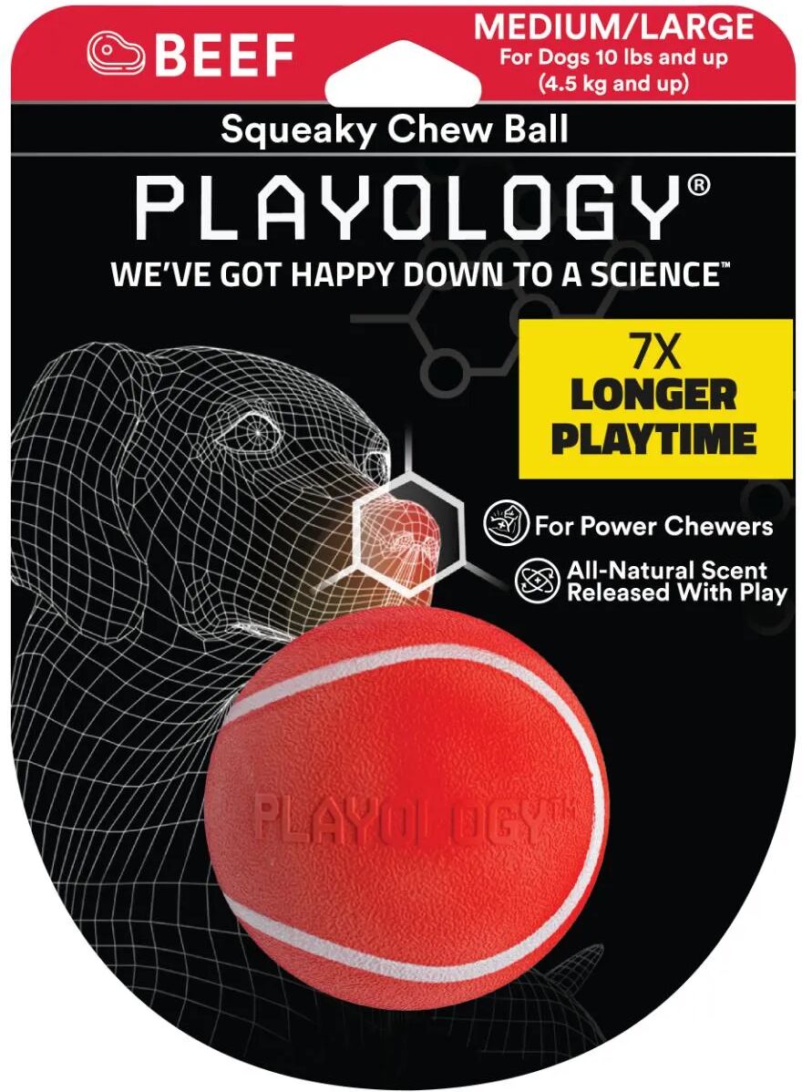 playology cane gioco palla squeak manzo