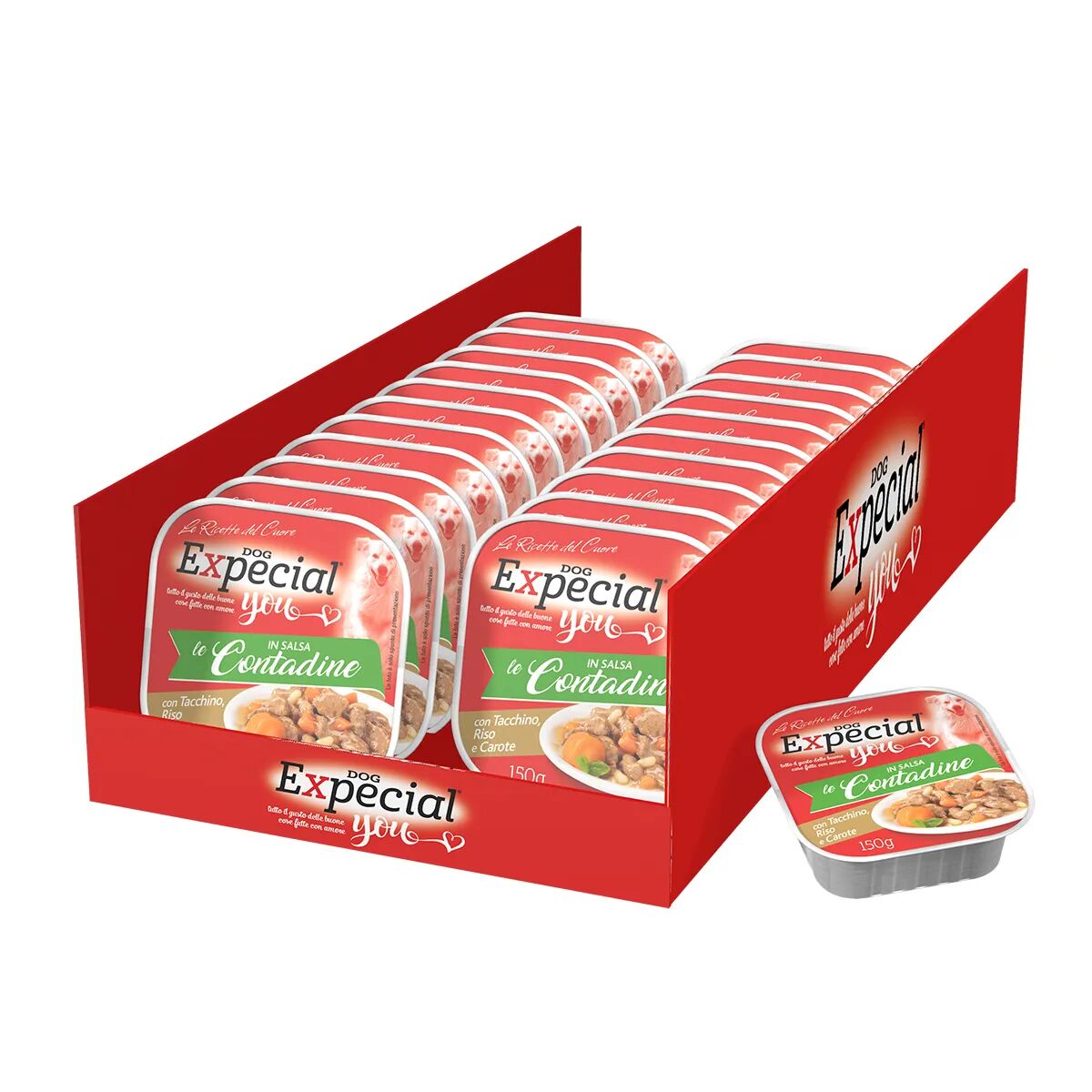 expecial you dog le contadine vaschetta multipack 22x150g tacchino e riso