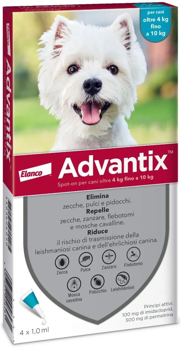 advantix spot on cane 4-10kg 4 pipette