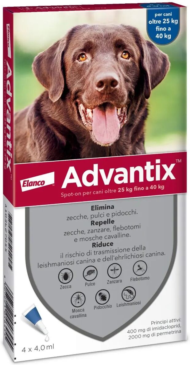 advantix spot on cane 25-40kg 4 pipette