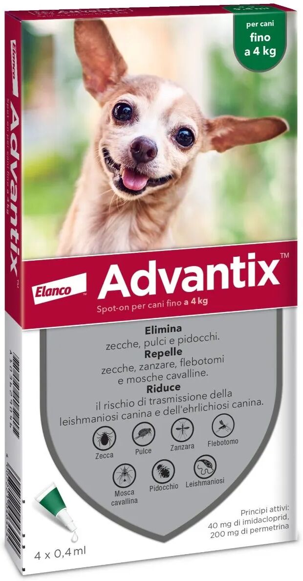 advantix spot on cane fino a 4kg 4 pipette