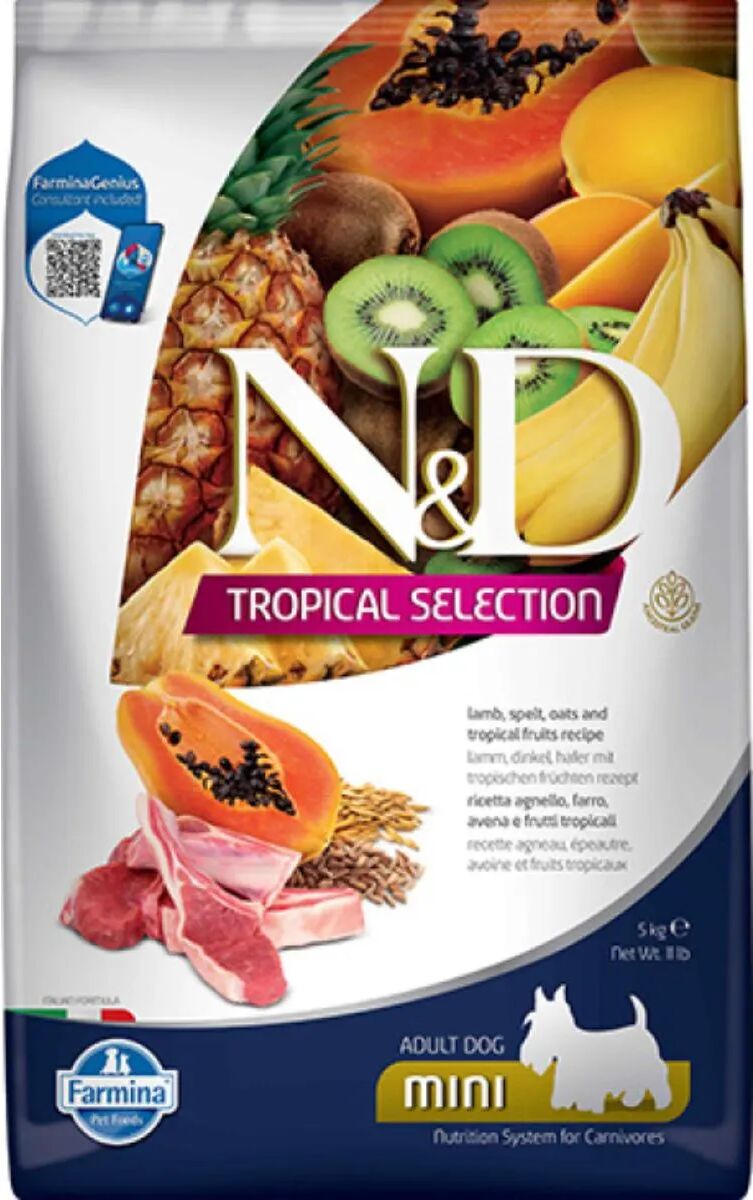 n&d dog tropical selection adult mini agnello 5kg