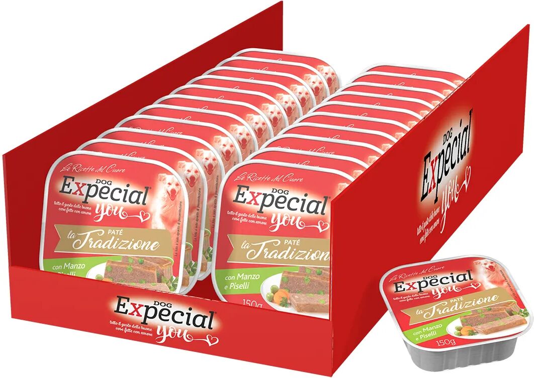 expecial you dog paté vaschetta multipack 22x150g manzo e piselli