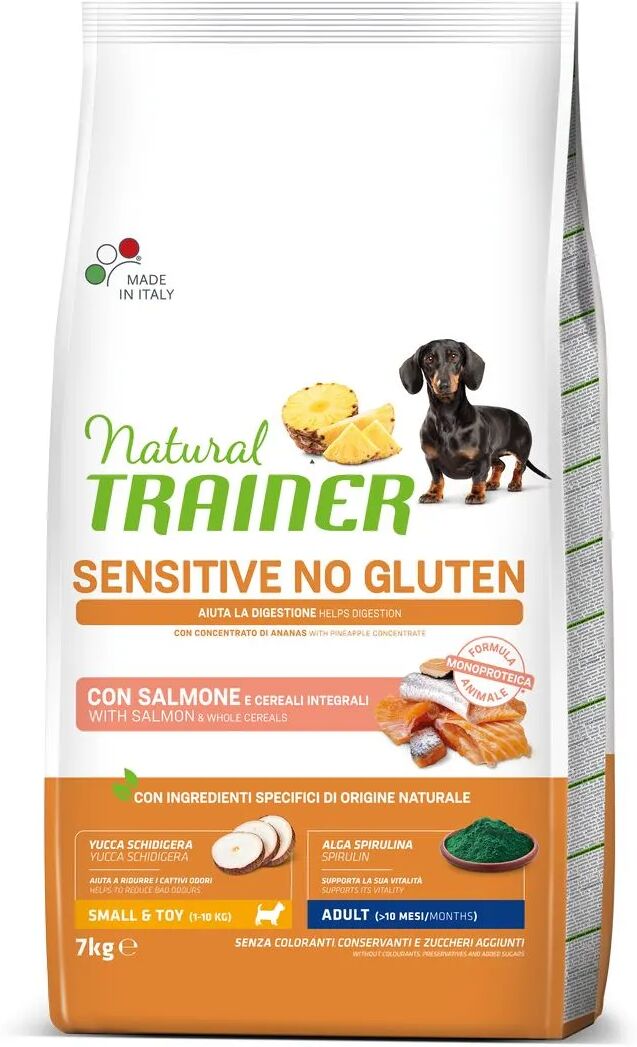 natural trainer sensitive no gluten mini adult con salmone 7kg