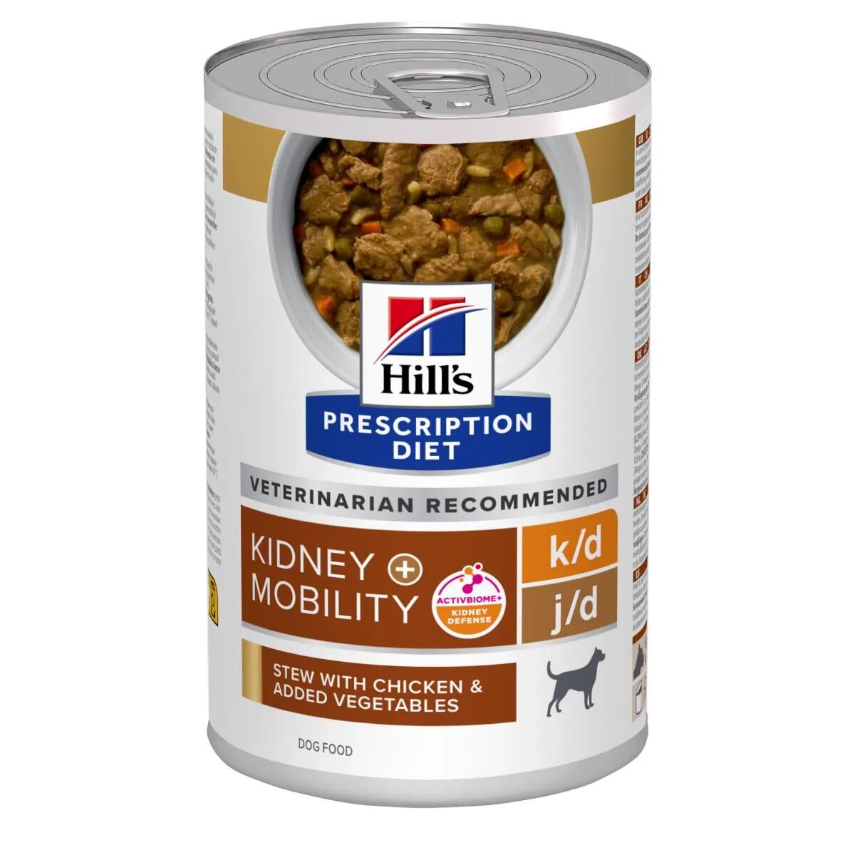 hills hill's prescription diet k/d j/d kidney + mobility alimento umido per cani 354g