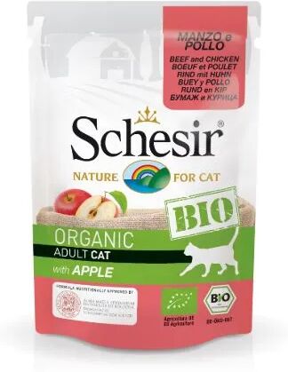 SCHESIR Cat Bio Busta Multipack 16x85G MANZO E POLLO CON MELA