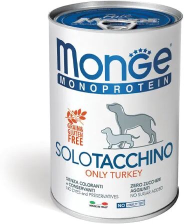 MONGE Monoprotein Dog Lattina 400G TACCHINO