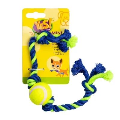 YES Mini Toys Corda Tennis per Cane 16 cm VERDE