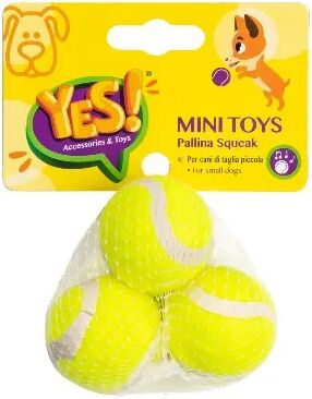 YES Mini Toys per Cane Pallina Squeak Gialla CM.3.8